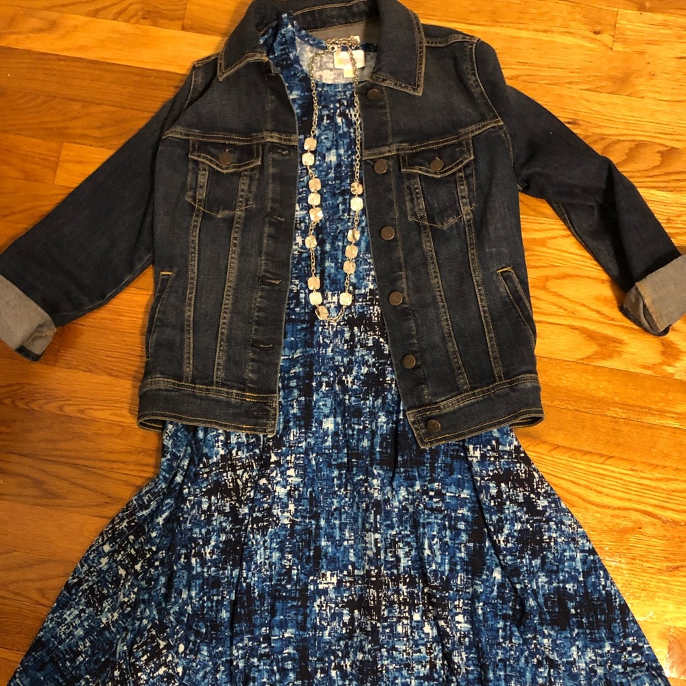 LuLaRoe Carly Legging Material Blue/Black Size XXS